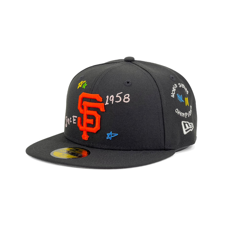 หมวกแก๊ป New Era รุ่น San Francisco Giants Scribble Black 59Fifty Cap