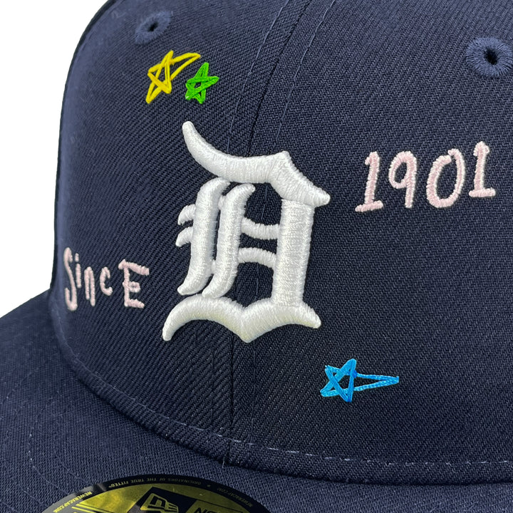 หมวกแก๊ป New Era รุ่น Detroit Tigers Scribble Black 59Fifty Cap