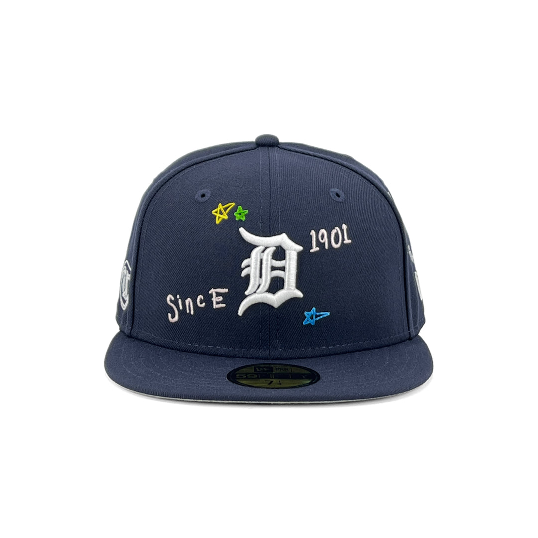 หมวกแก๊ป New Era รุ่น Detroit Tigers Scribble Black 59Fifty Cap