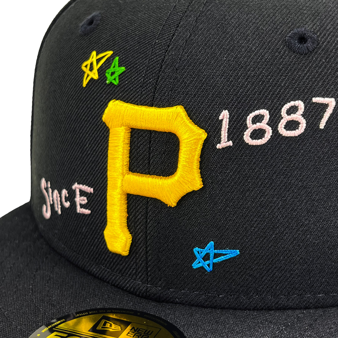 หมวกแก๊ป New Era รุ่น Pittsburgh Pirates Scribble Black 59Fifty Cap