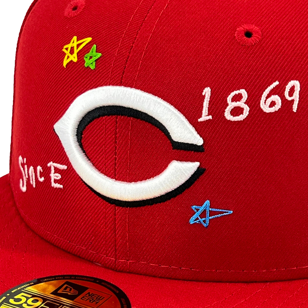 หมวกแก๊ป New Era รุ่น Cincinnati Reds Scribble Red 59Fifty Cap