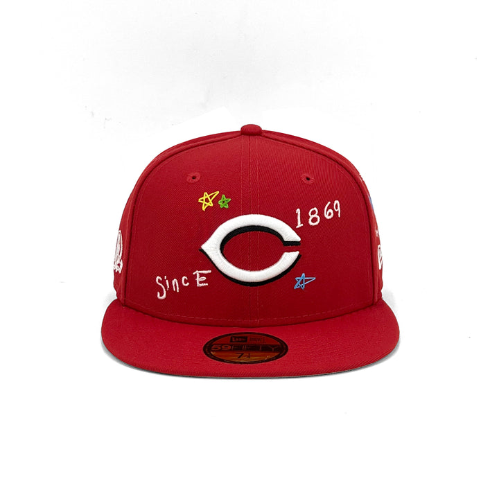 หมวกแก๊ป New Era รุ่น Cincinnati Reds Scribble Red 59Fifty Cap