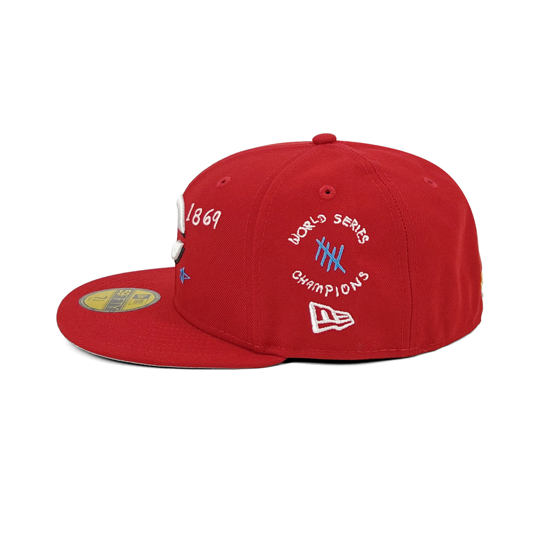 หมวกแก๊ป New Era รุ่น Cincinnati Reds Scribble Red 59Fifty Cap