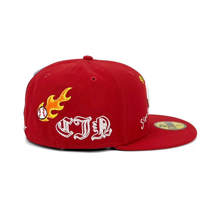 หมวกแก๊ป New Era รุ่น Cincinnati Reds Scribble Red 59Fifty Cap