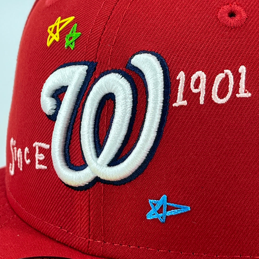 หมวกแก๊ป New Era รุ่น Washington Nationals Scribble Red 59Fifty Cap