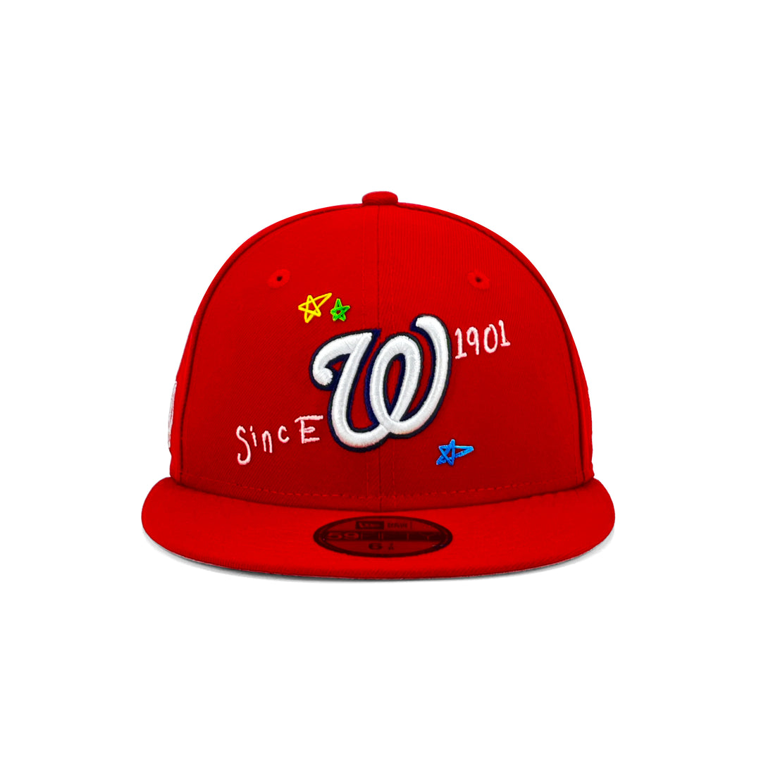 หมวกแก๊ป New Era รุ่น Washington Nationals Scribble Red 59Fifty Cap