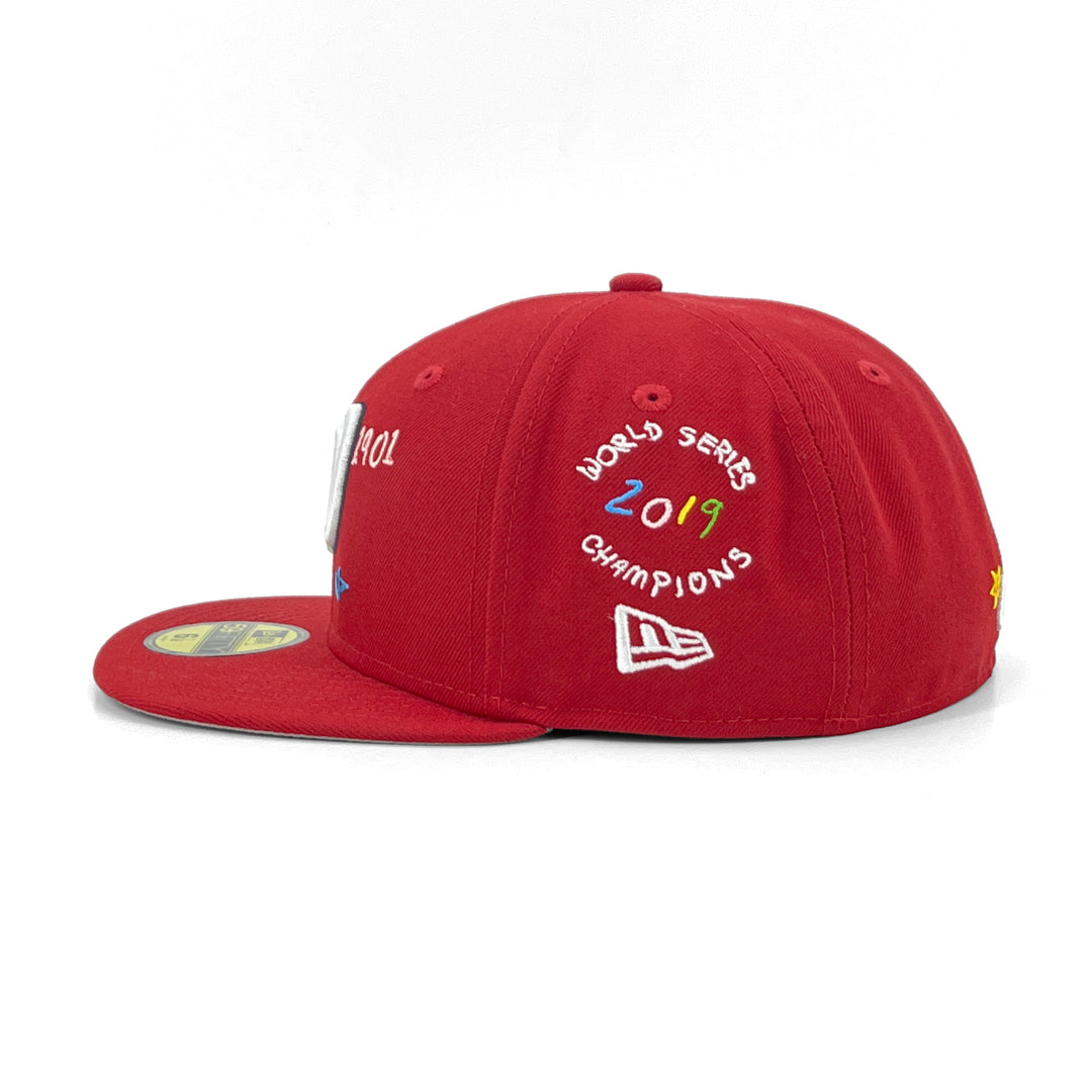 หมวกแก๊ป New Era รุ่น Washington Nationals Scribble Red 59Fifty Cap