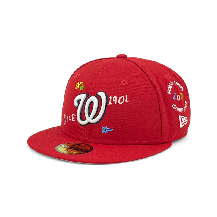 หมวกแก๊ป New Era รุ่น Washington Nationals Scribble Red 59Fifty Cap