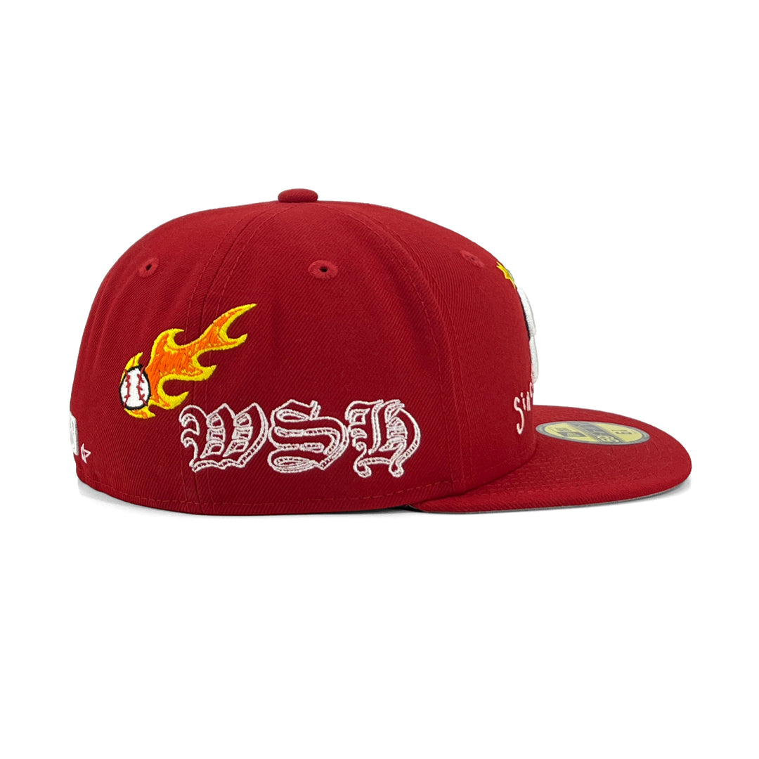 หมวกแก๊ป New Era รุ่น Washington Nationals Scribble Red 59Fifty Cap