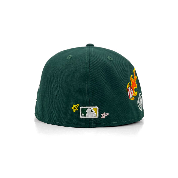 หมวกแก๊ป New Era รุ่น Oakland Athletics Scribble Dark Green 59Fifty Cap
