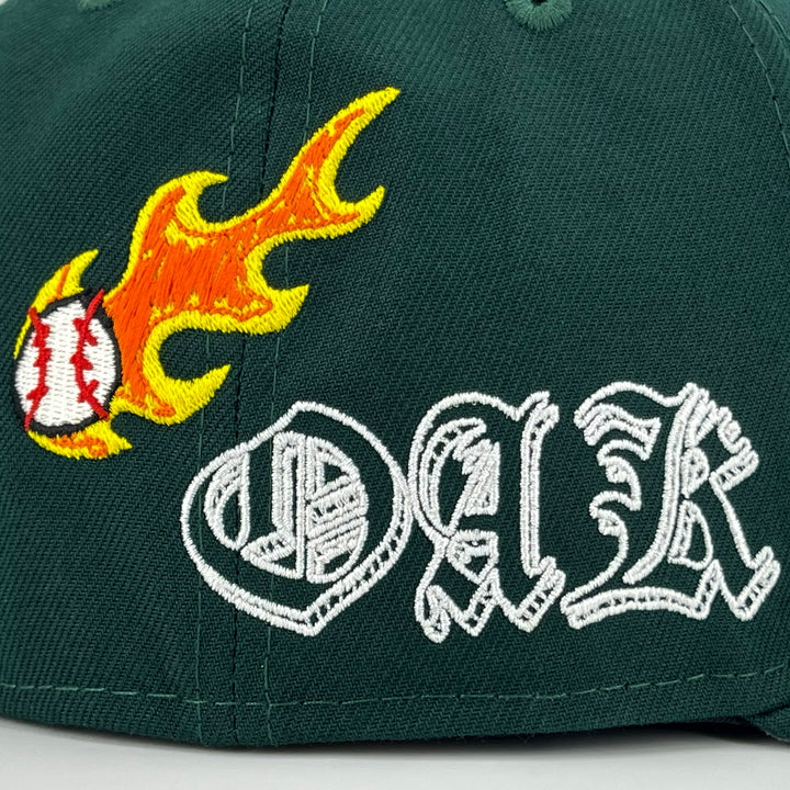 หมวกแก๊ป New Era รุ่น Oakland Athletics Scribble Dark Green 59Fifty Cap