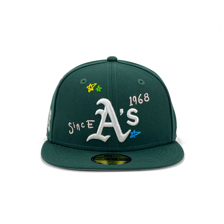 หมวกแก๊ป New Era รุ่น Oakland Athletics Scribble Dark Green 59Fifty Cap
