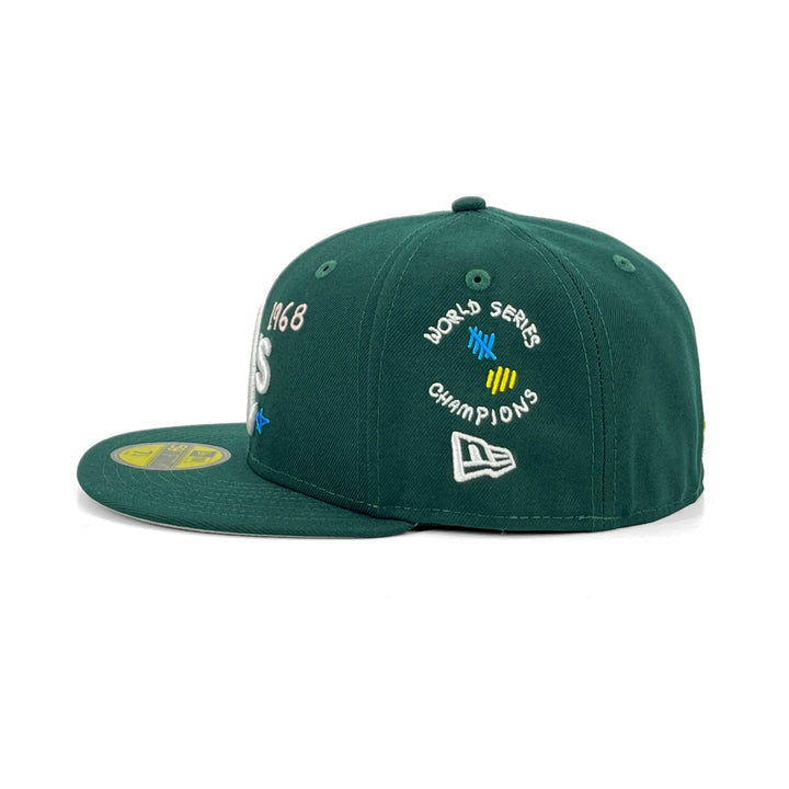 หมวกแก๊ป New Era รุ่น Oakland Athletics Scribble Dark Green 59Fifty Cap