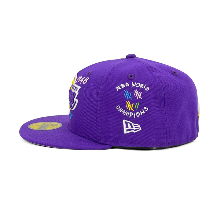 หมวกแก๊ป New Era รุ่น Los Angeles Lakers Scribble Purple 59Fifty Cap