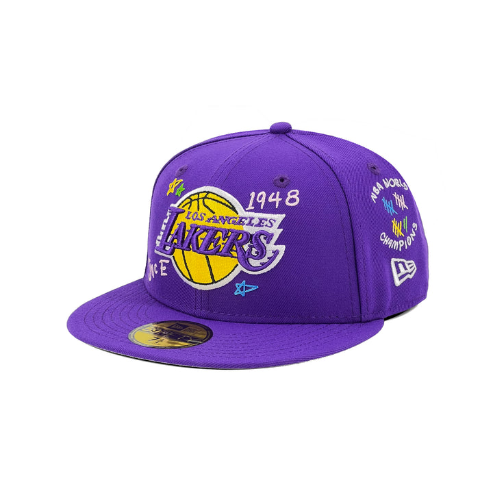 หมวกแก๊ป New Era รุ่น Los Angeles Lakers Scribble Purple 59Fifty Cap