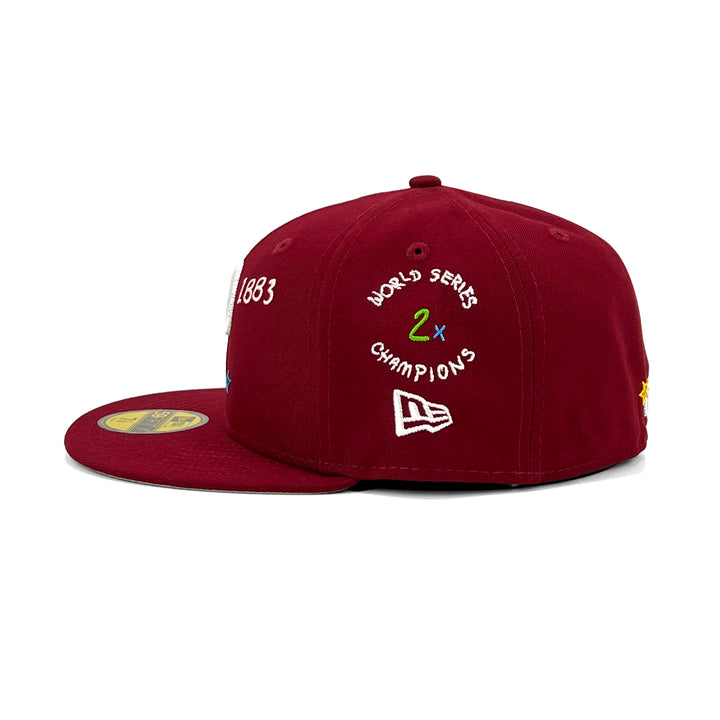 หมวกแก๊ป New Era รุ่น Philadelphia Phillies Co Scribble Cardinal 59Fifty Cap