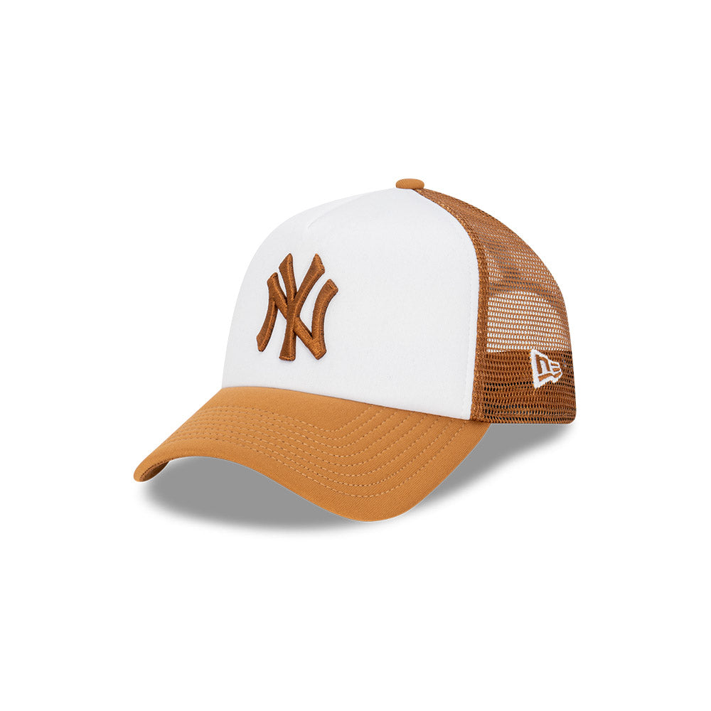 หมวกแก๊ป New Era รุ่น New York Yankees Earthtones World Series 2-Tone Toasted Peanut Visor White 9Forty AF Trucker Cap