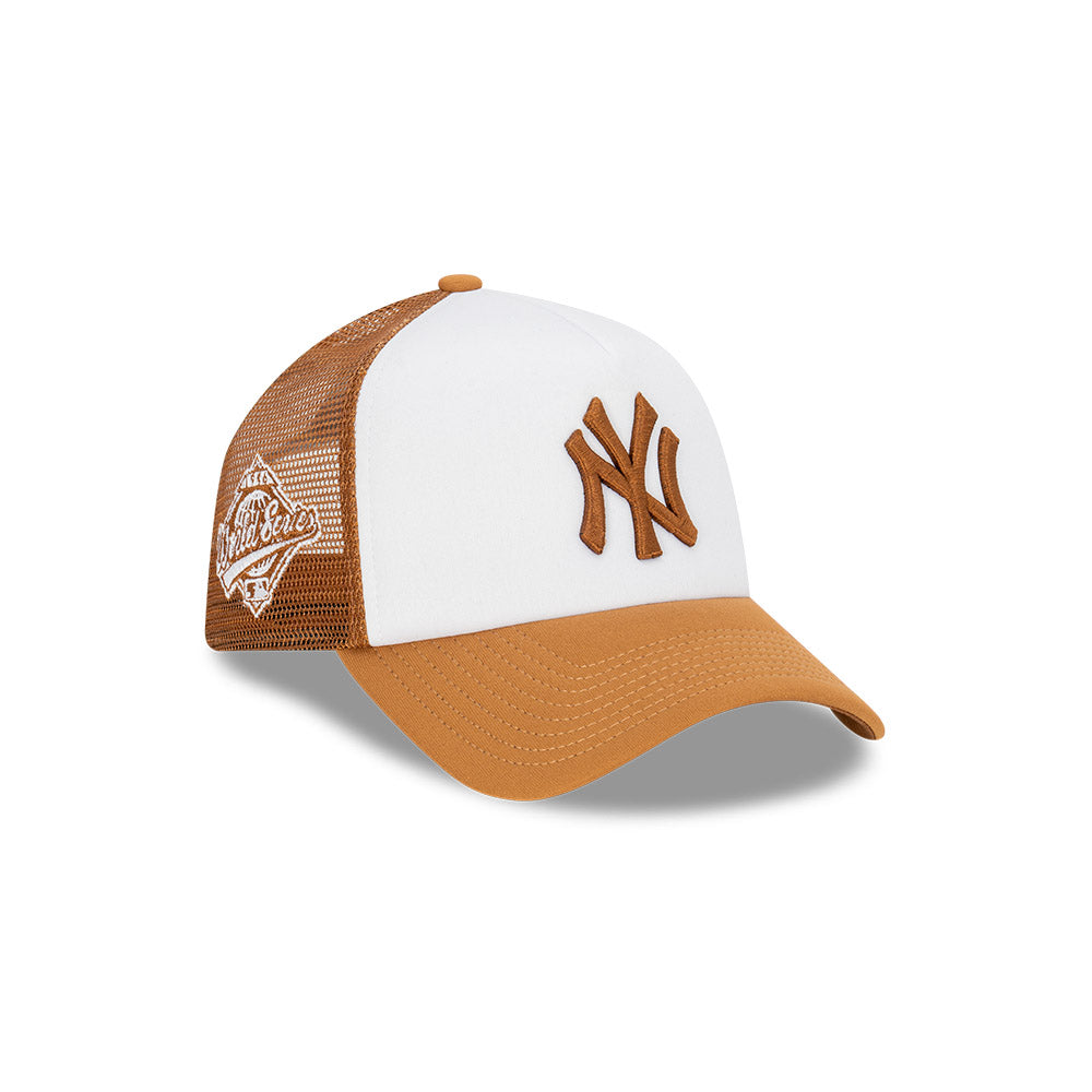 หมวกแก๊ป New Era รุ่น New York Yankees Earthtones World Series 2-Tone Toasted Peanut Visor White 9Forty AF Trucker Cap