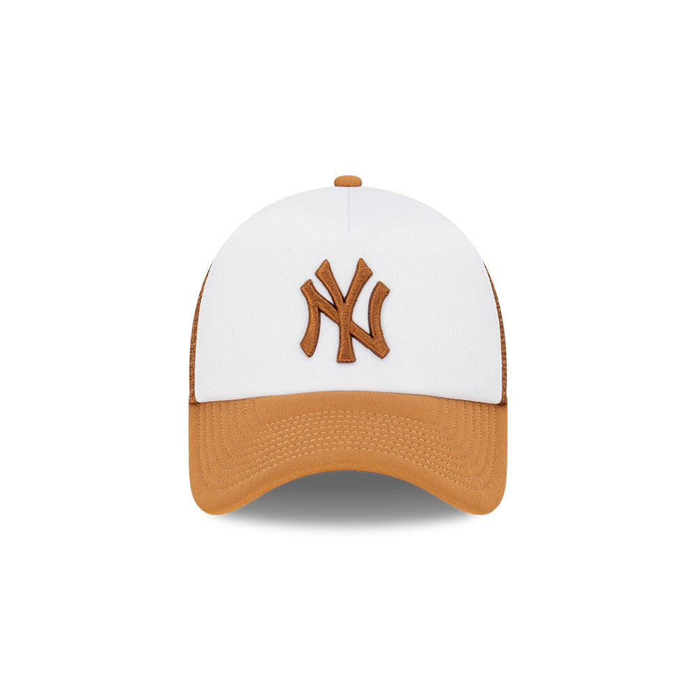 หมวกแก๊ป New Era รุ่น New York Yankees Earthtones World Series 2-Tone Toasted Peanut Visor White 9Forty AF Trucker Cap