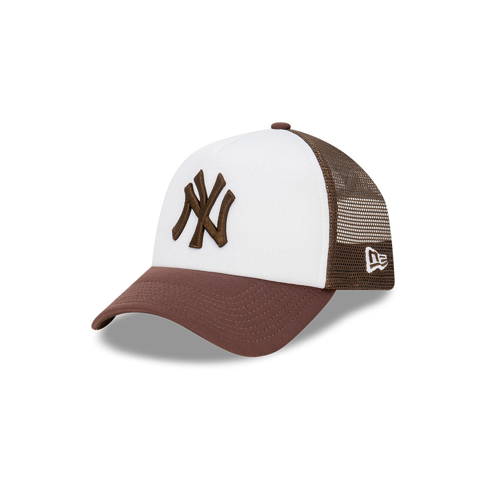 หมวกแก๊ป New Era รุ่น New York Yankees Earthtones World Series 2-Tone Walnut Visor White 9Forty AF Trucker Cap