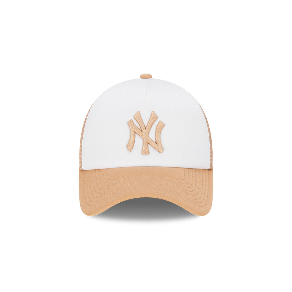 หมวกแก๊ป New Era รุ่น New York Yankees Earthtones World Series 2-Tone Camel Visor White 9Forty AF Trucker Cap