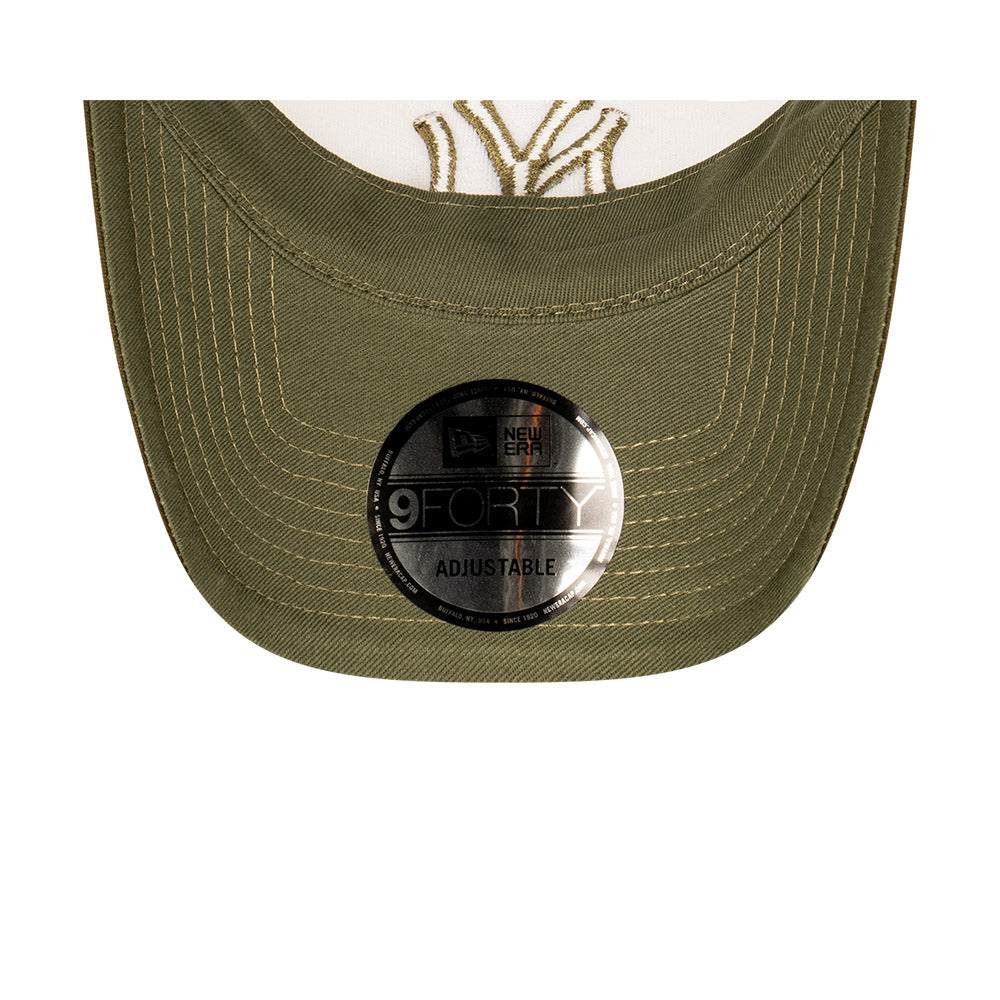 หมวกแก๊ป New Era รุ่น New York Yankees Earthtones World Series 2-Tone New Olive Visor White 9Forty AF Trucker Cap