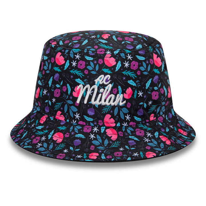 AC MILAN FLORAL PRINT BLACK TAPERED BUCKET CAP