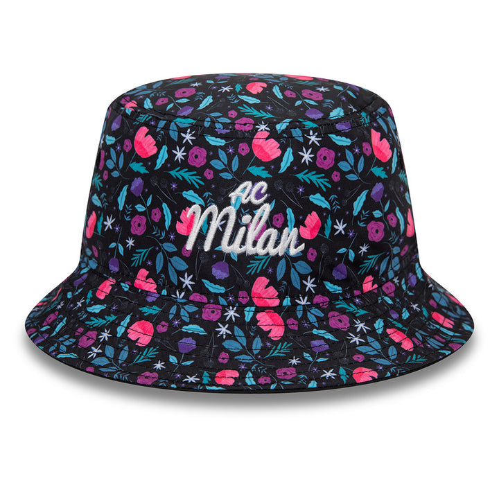 AC MILAN FLORAL PRINT BLACK TAPERED BUCKET CAP