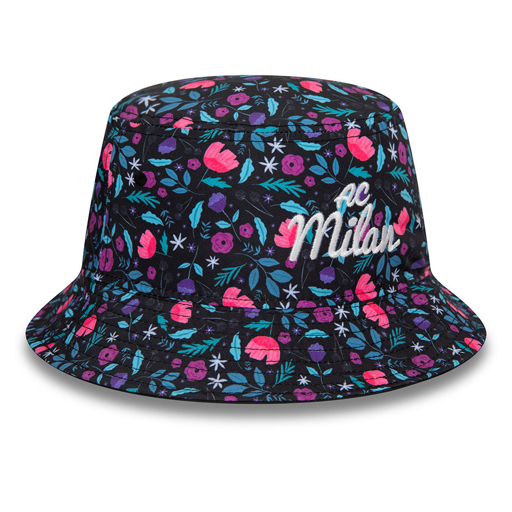 AC MILAN FLORAL PRINT BLACK TAPERED BUCKET CAP