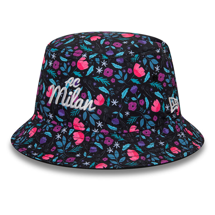 AC MILAN FLORAL PRINT BLACK TAPERED BUCKET CAP