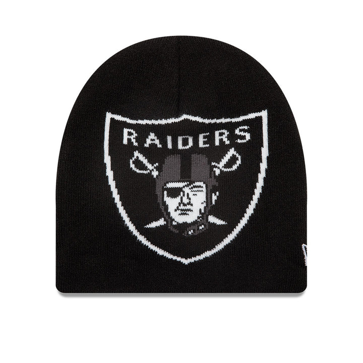 LAS VEGAS RAIDERS BASIC LOGO BLACK SKULL BEANIE