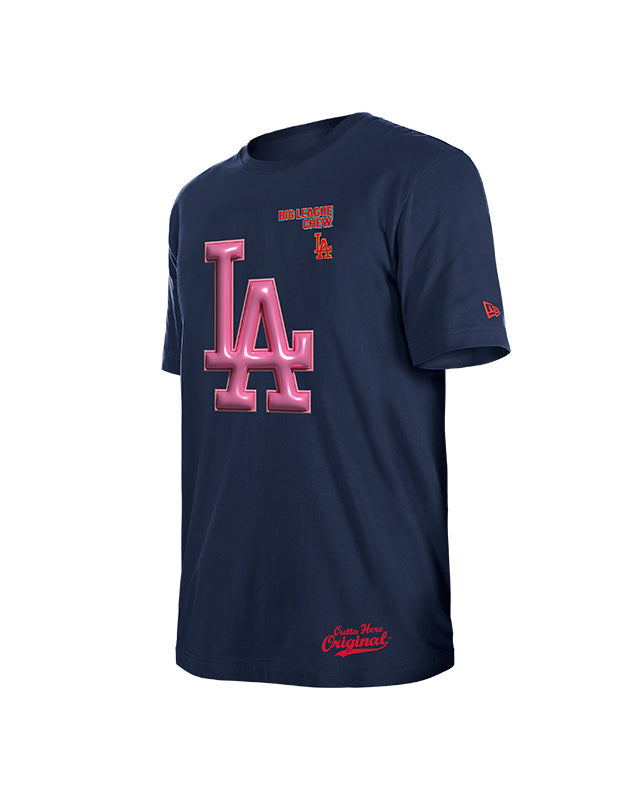 NEW ERA X BIG LEAGUE CHEW LOS ANGELES DODGERS DK BLUE SHORT SLEEVE TEE