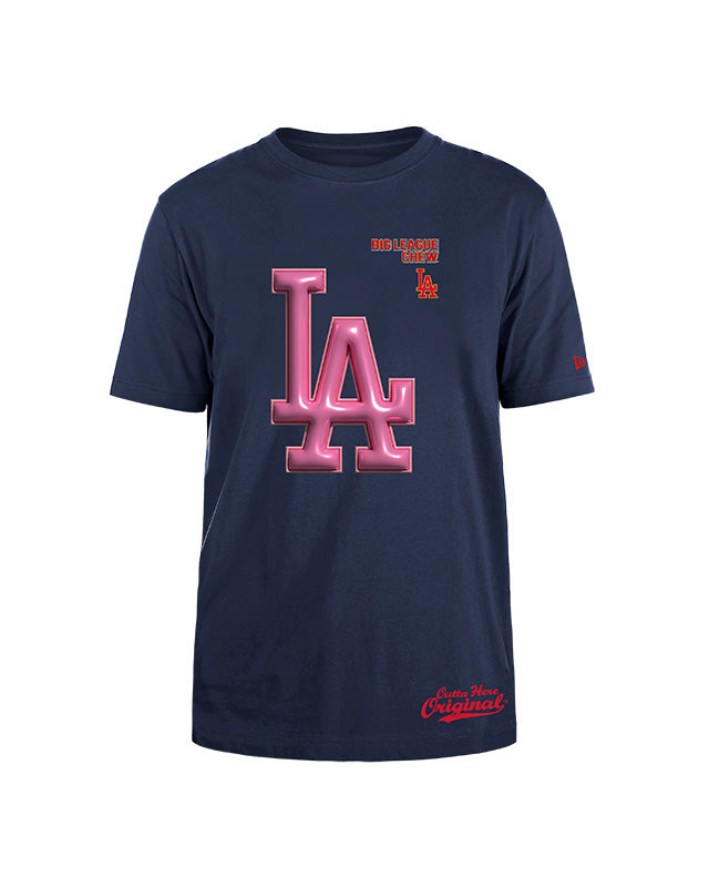 NEW ERA X BIG LEAGUE CHEW LOS ANGELES DODGERS DK BLUE SHORT SLEEVE TEE