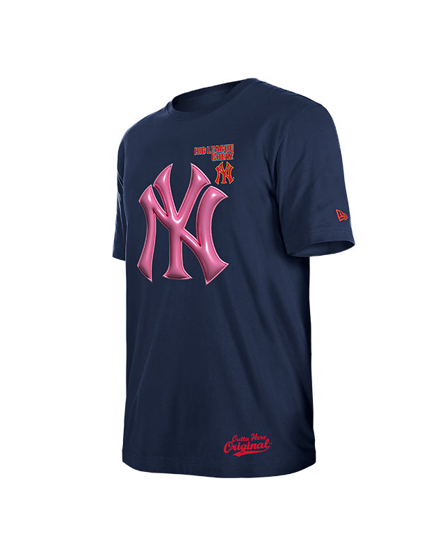 NEW ERA X BIG LEAGUE CHEW NEW YORK YANKEES DK BLUE SHORT SLEEVE TEE