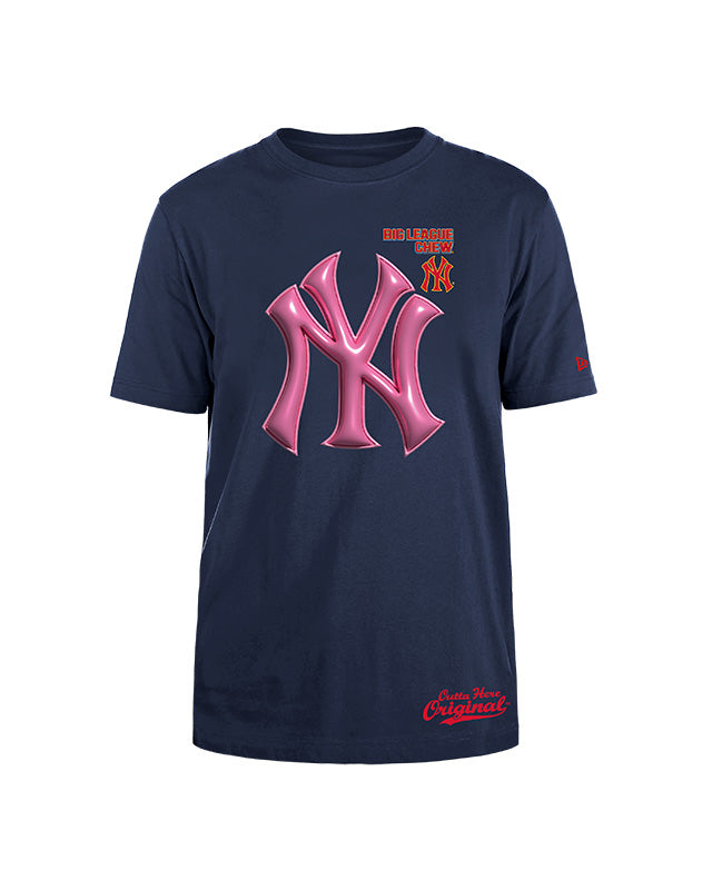 NEW ERA X BIG LEAGUE CHEW NEW YORK YANKEES DK BLUE SHORT SLEEVE TEE