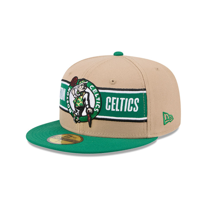 BOSTON CELTICS NBA DRAFT 2024 CAMEL VISOR GREEN 59FIFTY CAP