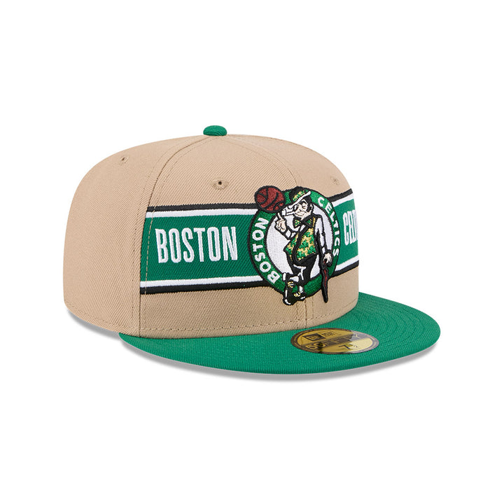 BOSTON CELTICS NBA DRAFT 2024 CAMEL VISOR GREEN 59FIFTY CAP