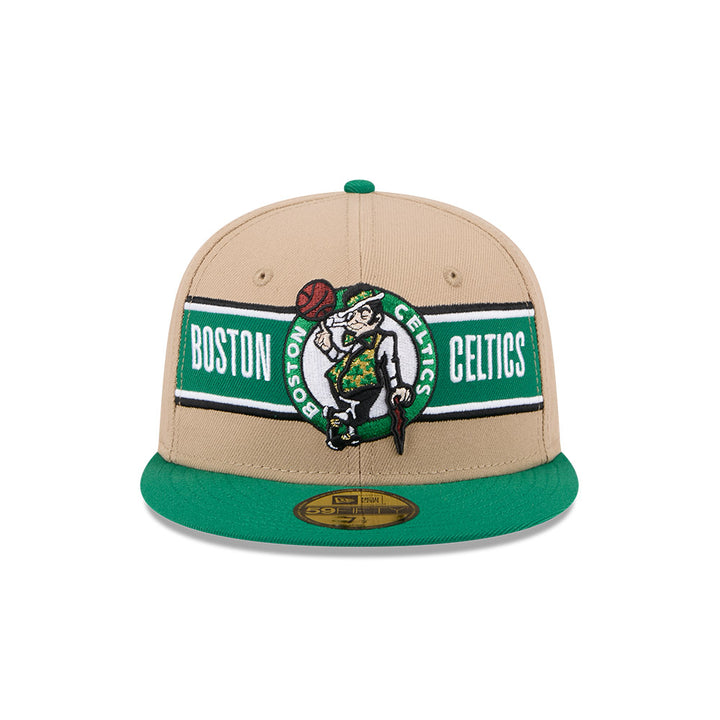 BOSTON CELTICS NBA DRAFT 2024 CAMEL VISOR GREEN 59FIFTY CAP