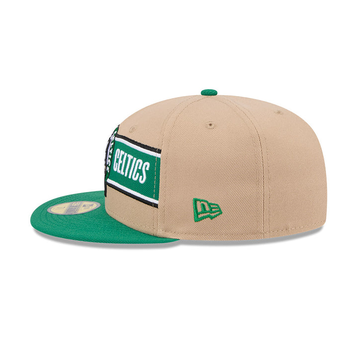 BOSTON CELTICS NBA DRAFT 2024 CAMEL VISOR GREEN 59FIFTY CAP