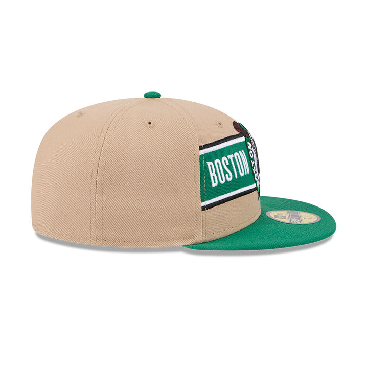 BOSTON CELTICS NBA DRAFT 2024 CAMEL VISOR GREEN 59FIFTY CAP