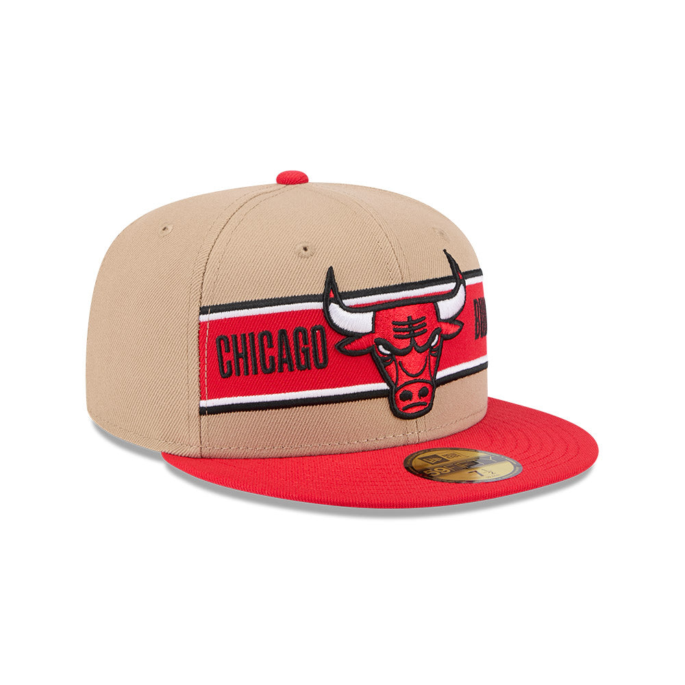 CHICAGO BULLS NBA DRAFT 2024 CAMEL VISOR RED 59FIFTY CAP