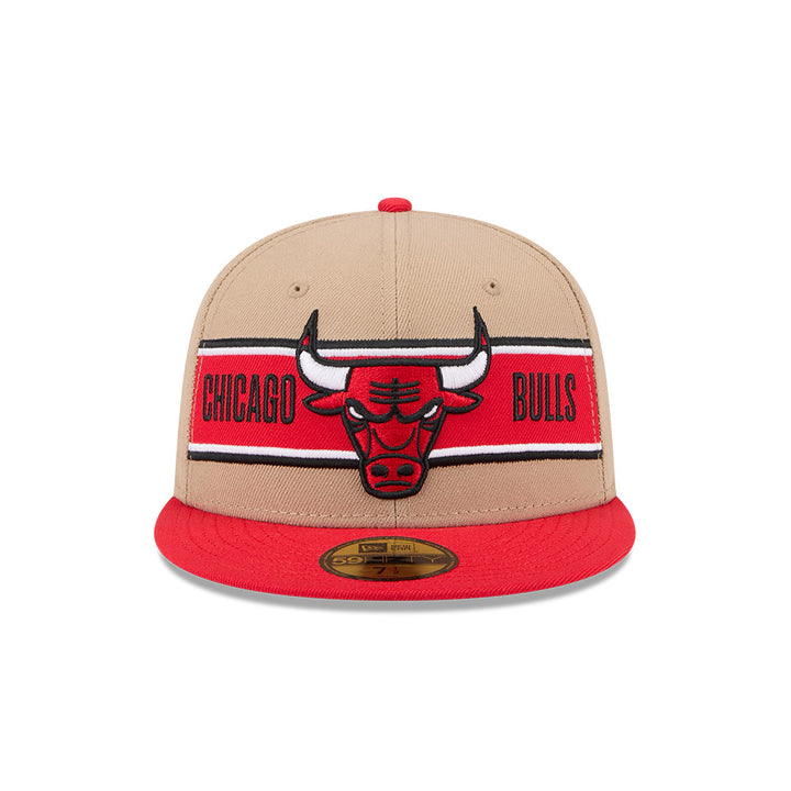 CHICAGO BULLS NBA DRAFT 2024 CAMEL VISOR RED 59FIFTY CAP