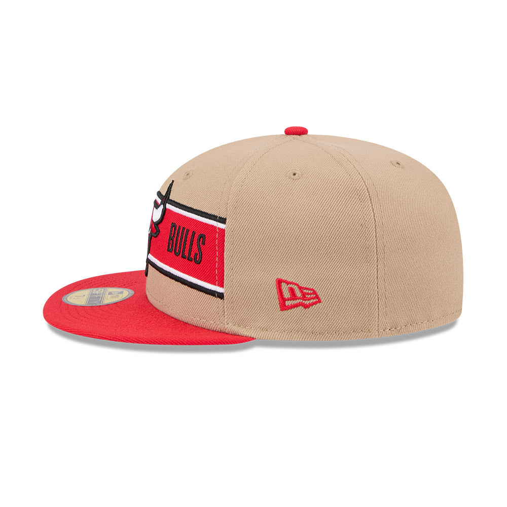 CHICAGO BULLS NBA DRAFT 2024 CAMEL VISOR RED 59FIFTY CAP