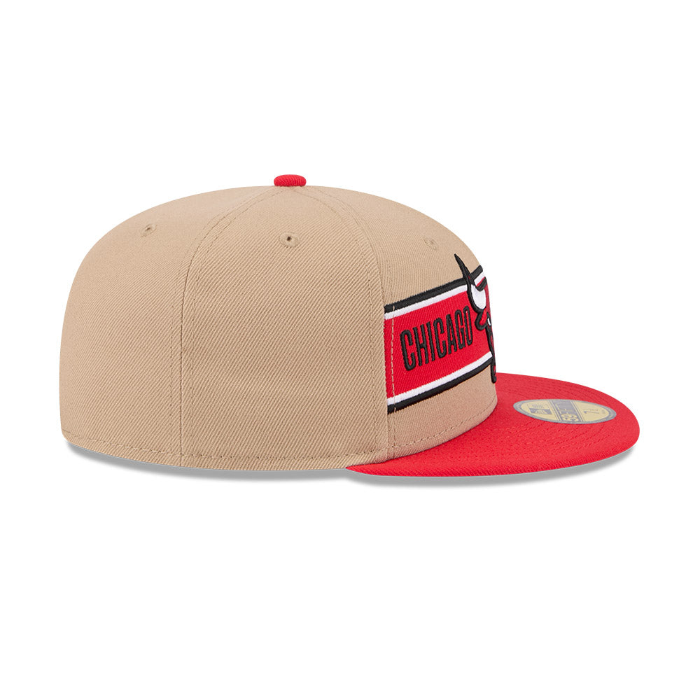 CHICAGO BULLS NBA DRAFT 2024 CAMEL VISOR RED 59FIFTY CAP