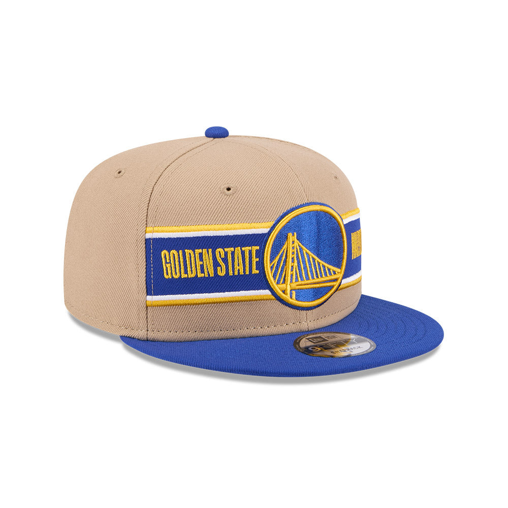 GOLDEN STATE WARRIORS NBA DRAFT 2024 CAMEL VISOR MED BLUE 9FIFTY CAP