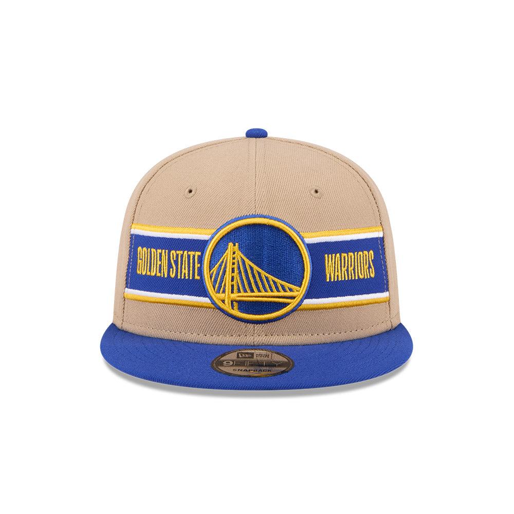 GOLDEN STATE WARRIORS NBA DRAFT 2024 CAMEL VISOR MED BLUE 9FIFTY CAP