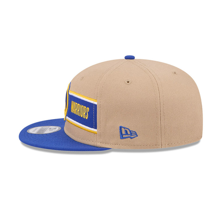 GOLDEN STATE WARRIORS NBA DRAFT 2024 CAMEL VISOR MED BLUE 9FIFTY CAP