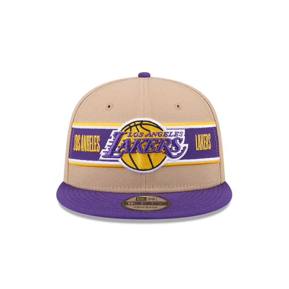 LOS ANGELES LAKERS NBA DRAFT 2024 CAMEL VISOR PURPLE 9FIFTY CAP