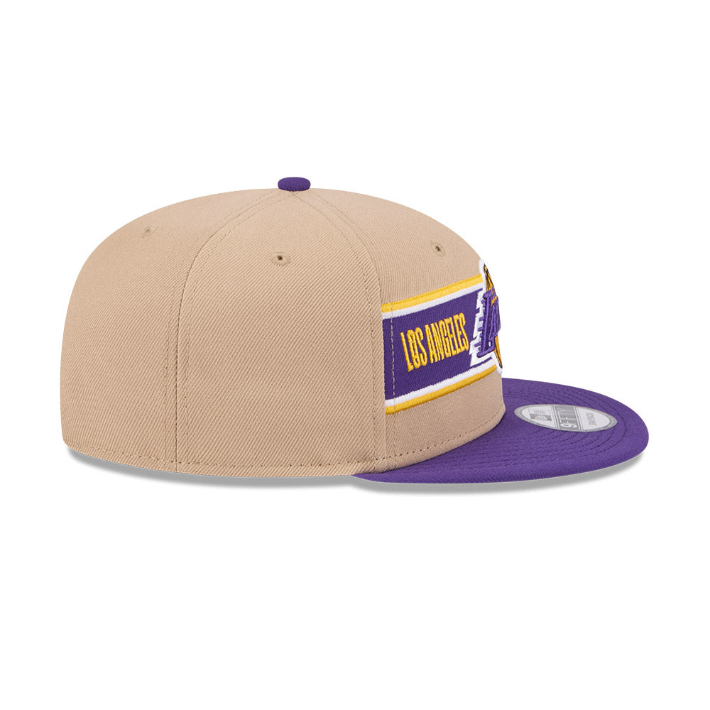 LOS ANGELES LAKERS NBA DRAFT 2024 CAMEL VISOR PURPLE 9FIFTY CAP