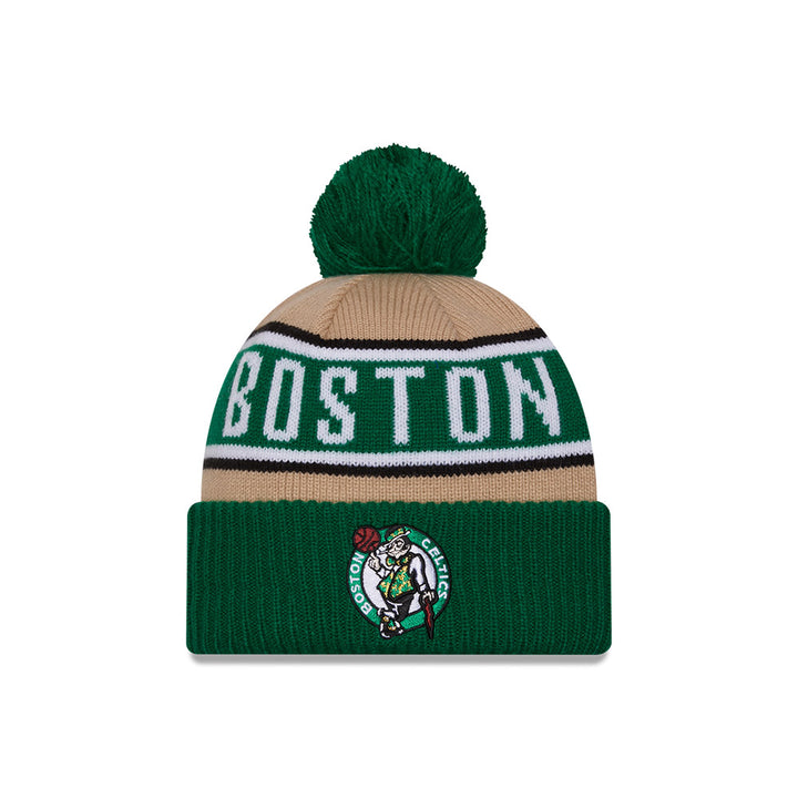 BOSTON CELTICS NBA DRAFT 2024 CAMEL AND GREEN KNIT MEDIUM CAP